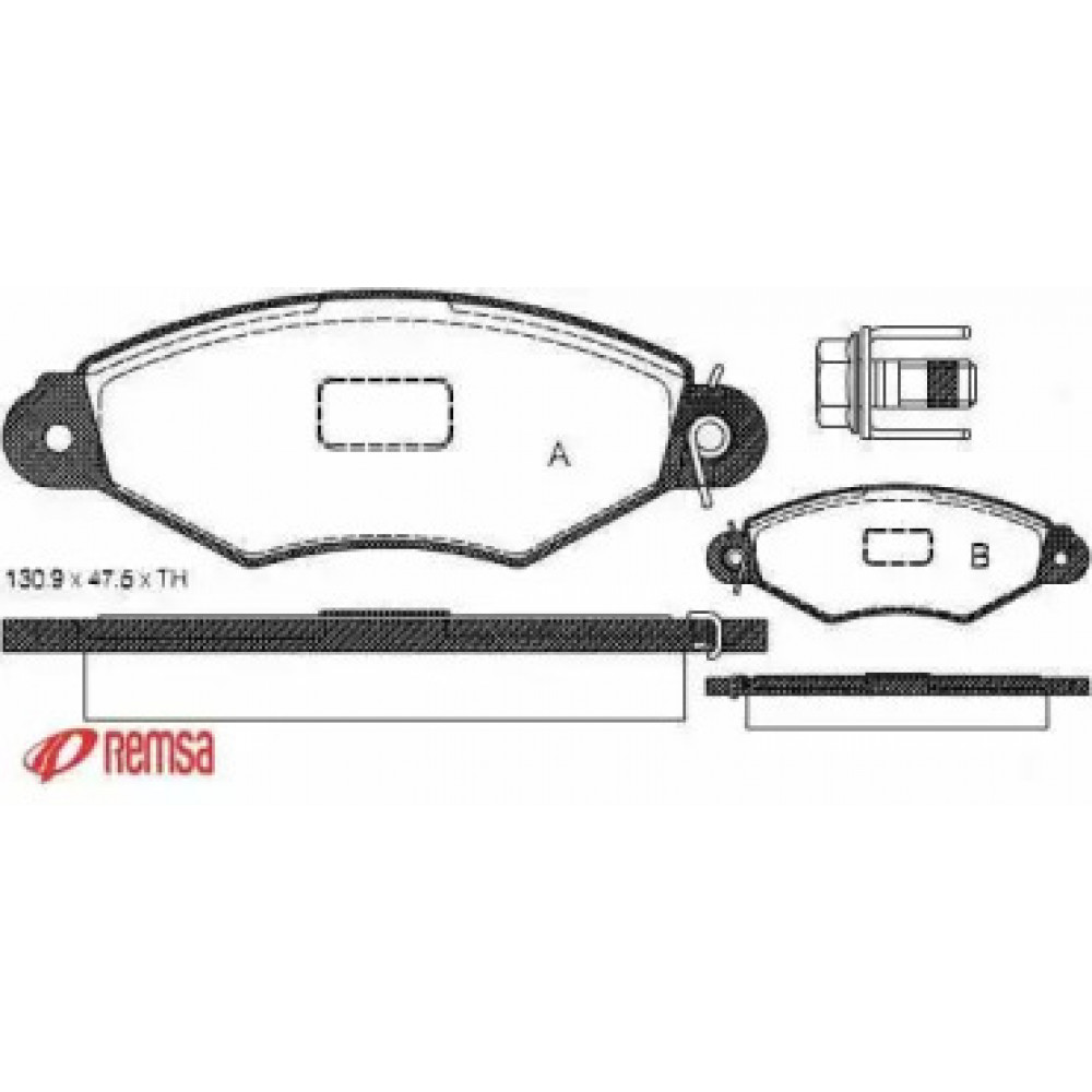 Колодка торм. диск. CITROEN XSARA, RENAULT KANGOO (KC0/1_) передн. (пр-во REMSA)