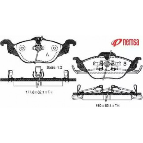 Колодка торм. диск. OPEL ASTRA G передн. (пр-во REMSA)