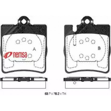 Колодка торм. диск. MB C-CLASS (W203, S202), задн. (пр-во REMSA)