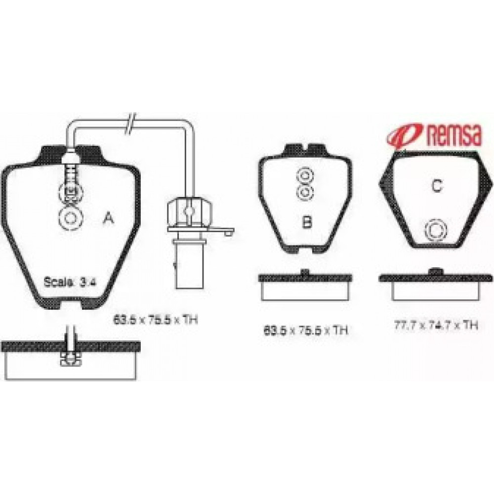 Колодка торм. диск. AUDI A4, A6, ALLROAD передн. (пр-во REMSA)