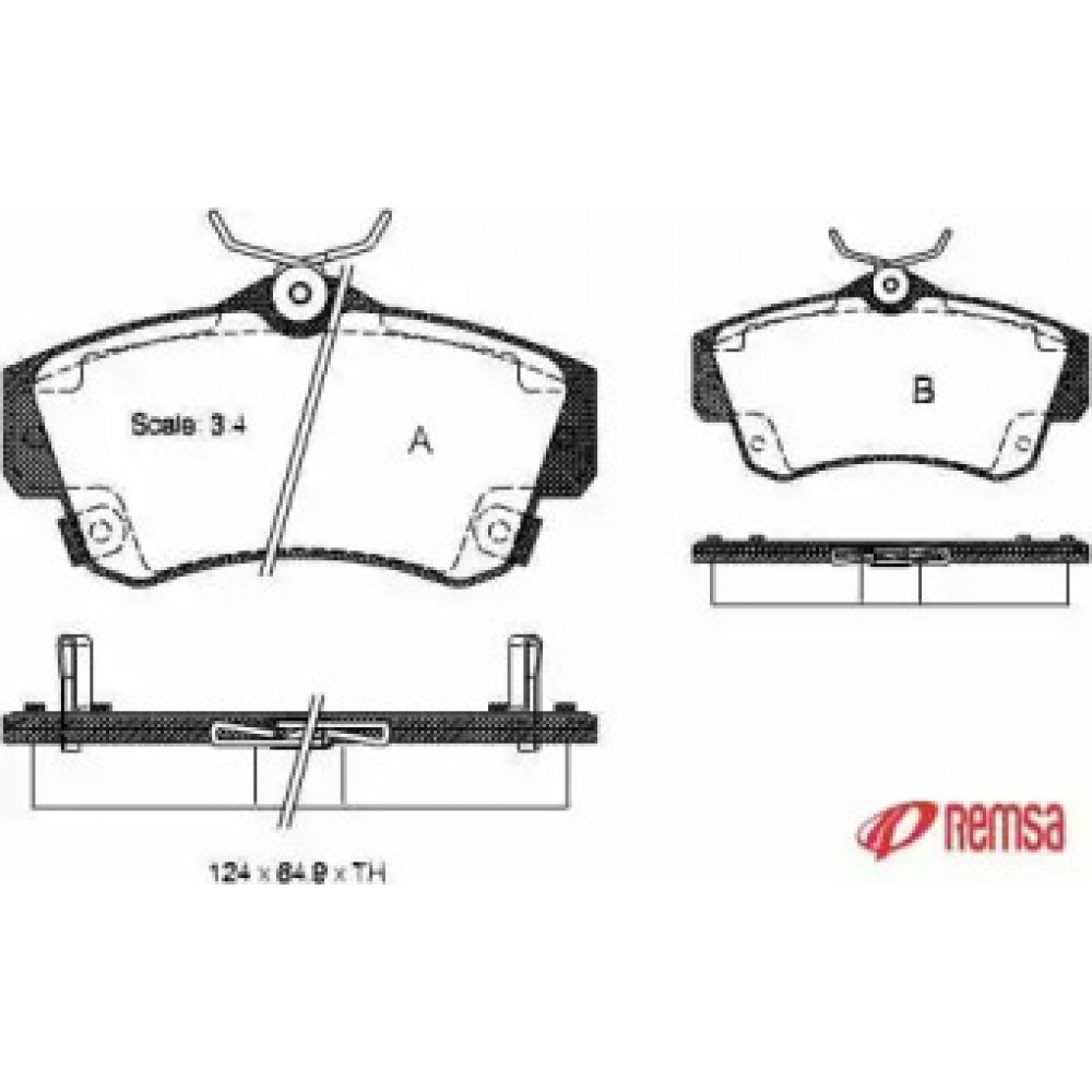 Колодка торм. диск. CHRYSLER PT CRUISER 2.0I, 2.2CRD 2000- передн. (пр-во REMSA)