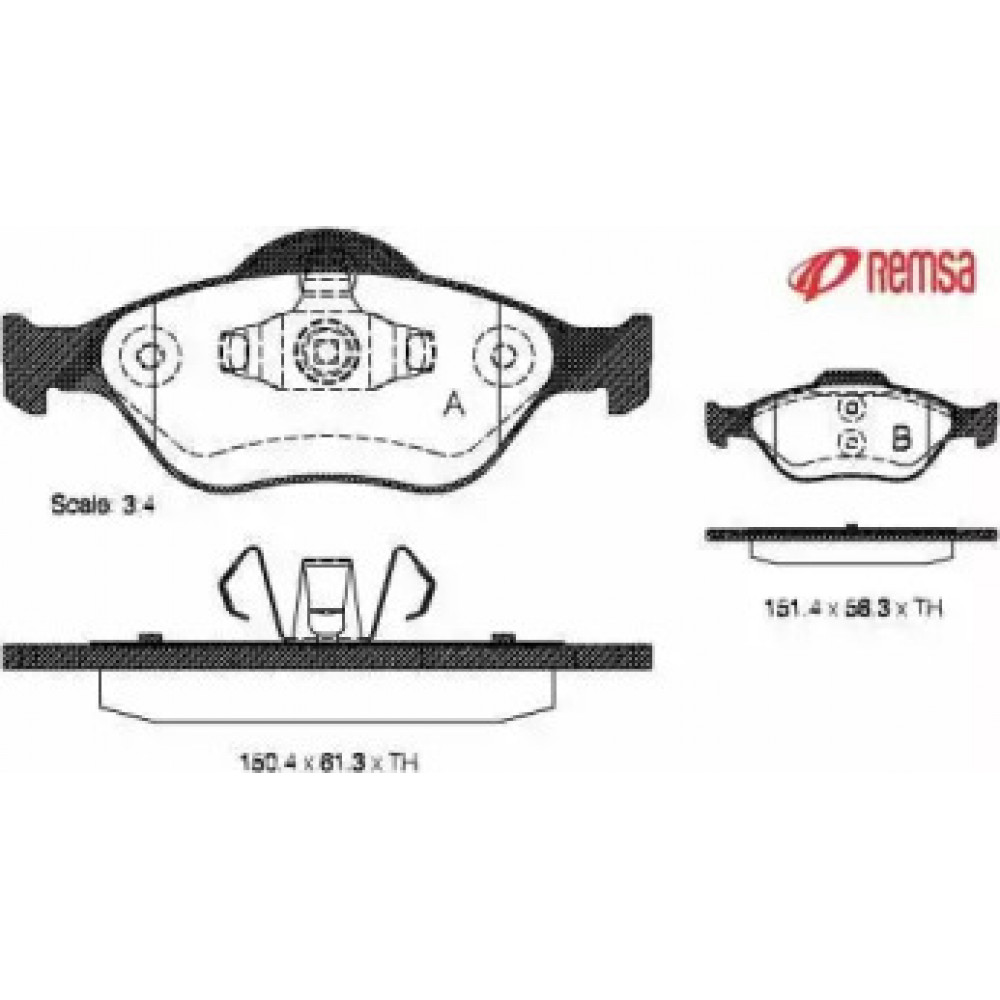 Колодка торм. диск. FORD FIESTA, FUSION, MAZDA 2 передн. (пр-во REMSA)