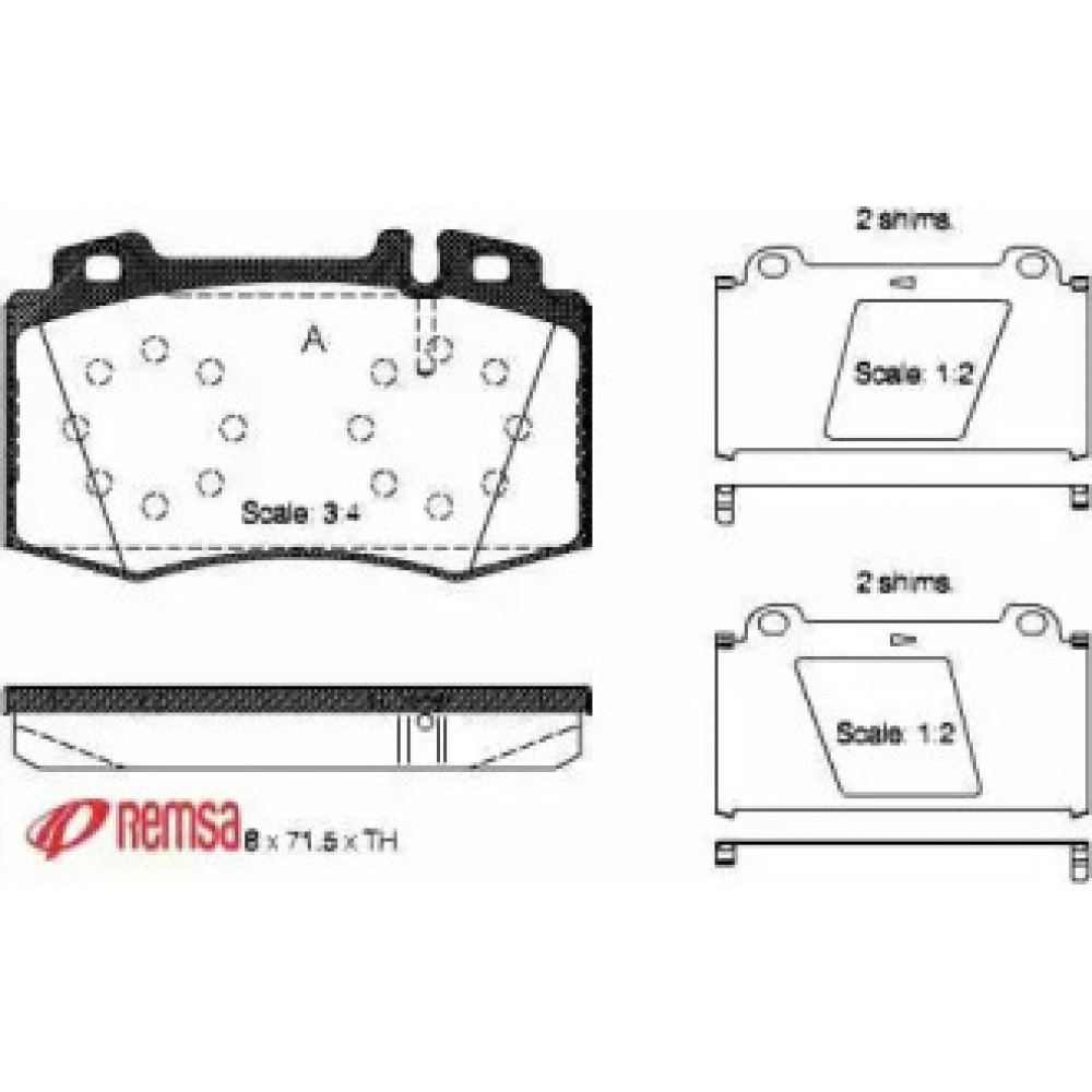 Колодка торм. диск. MB M-CLASS (W163), S-CLASS (W220) передн. (пр-во REMSA)