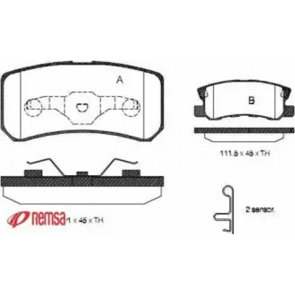 Колодка торм. диск. MITSUBISHI GRANDIS, PAJERO II (V2_W, V4_W) задн. (пр-во REMSA)