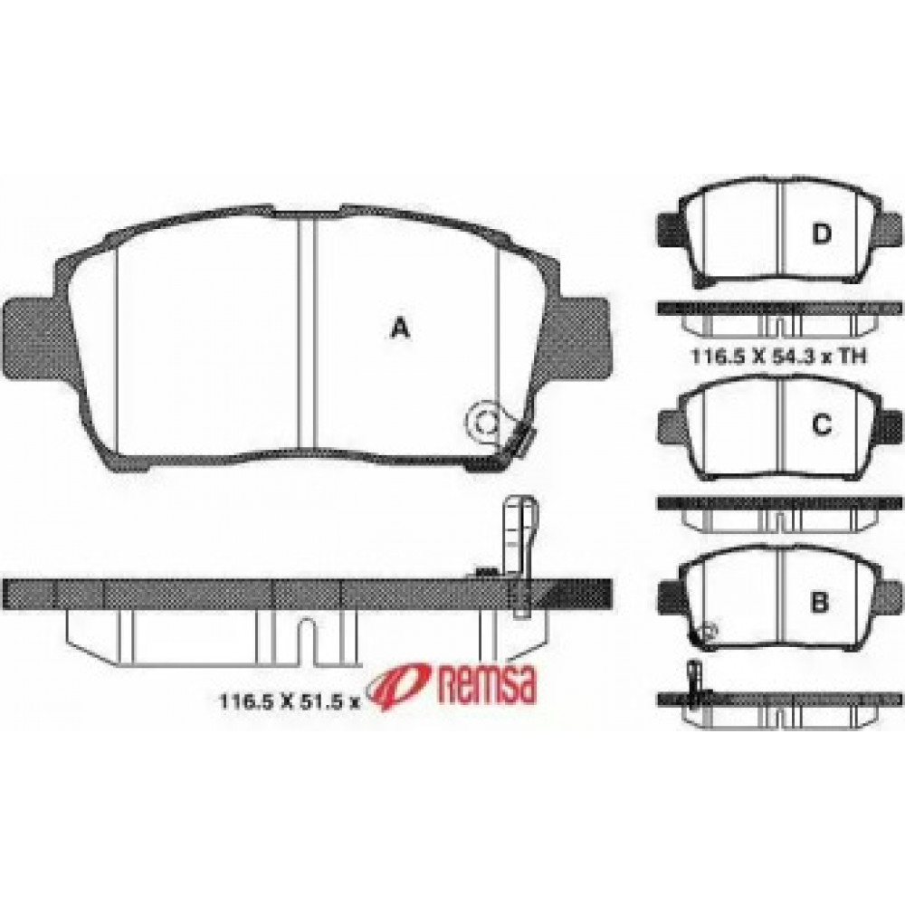 Колодка торм. диск. TOYOTA COROLLA передн. (пр-во REMSA)