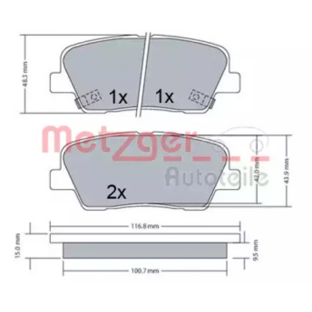 Колодка торм. диск. HYUNDAI SANTA FE 2.0-2.4 09-,KIA SORENTO 2.0-2.4 09- задн. (пр-во REMSA)