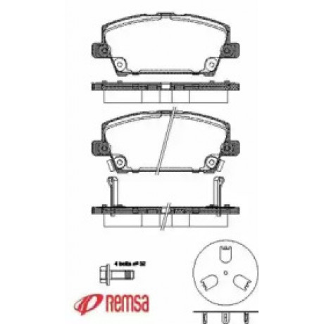 Колодка торм. диск. HONDA CIVIC, передн. (пр-во REMSA)