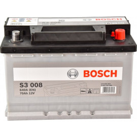 Акумулятор 70Ah-12v BOSCH (S3008) (278x175x190),R,EN640