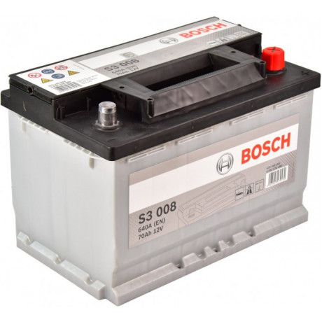 Аккумулятор 70Ah-12v BOSCH (S3008) (278x175x190),R,EN640