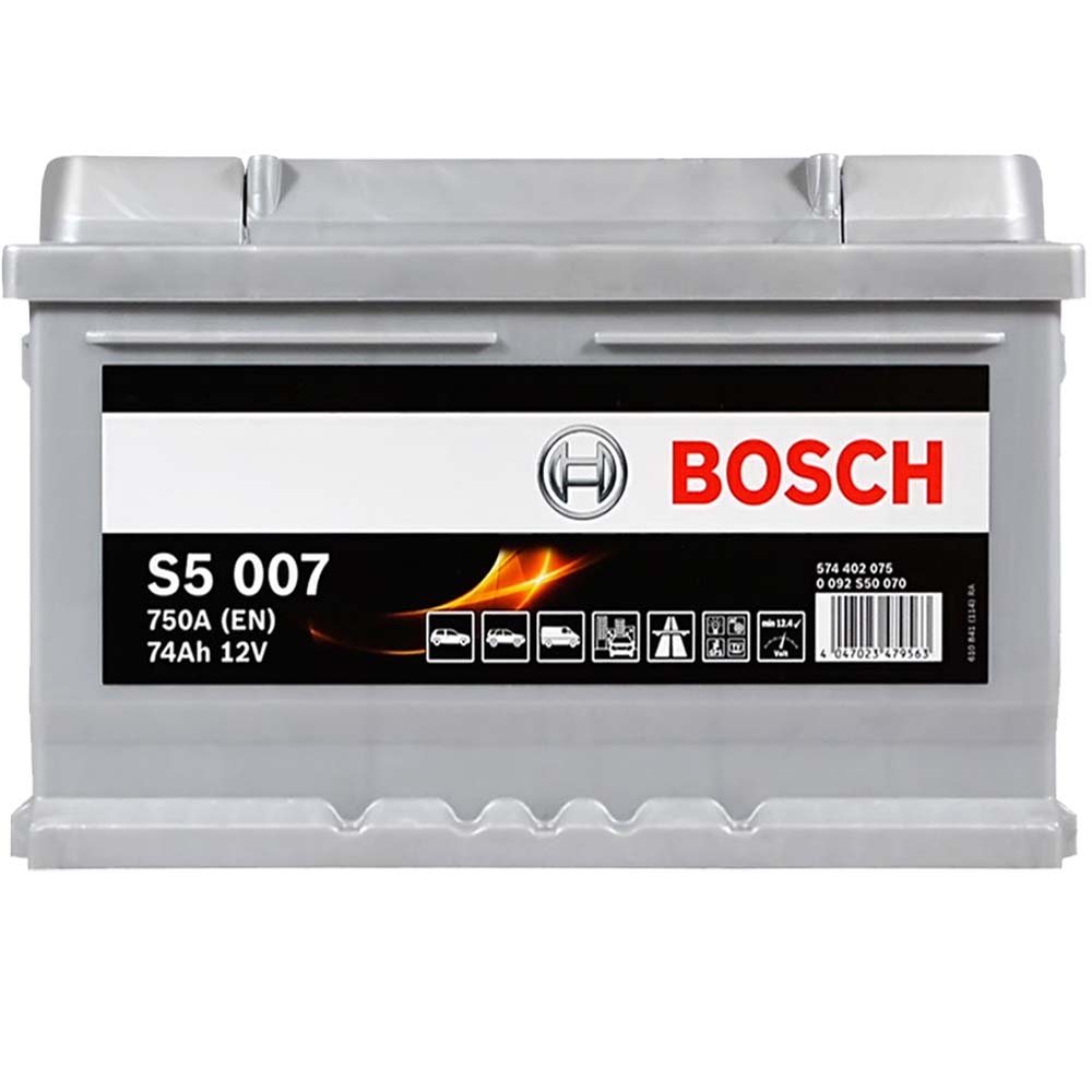 Акумулятор   74Ah-12v BOSCH (S5007) (278x175x175),R,EN750