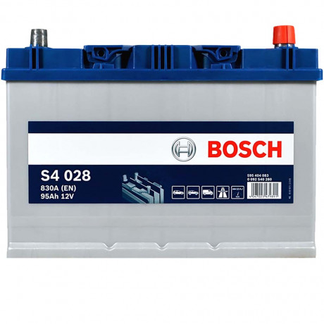 Аккумулятор 95Ah-12v BOSCH (S4028) (306x173x225),R,EN830(Азия)